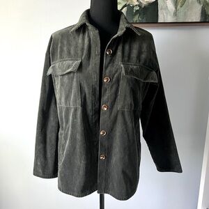 EUC Green Corduroy Shacket